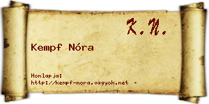 Kempf Nóra névjegykártya