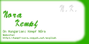 nora kempf business card