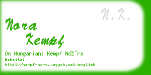 nora kempf business card